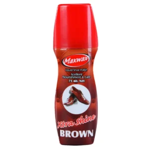 MAXWAX XTRA SHINE BROWN SHOE POLISH LIQUID 75ML