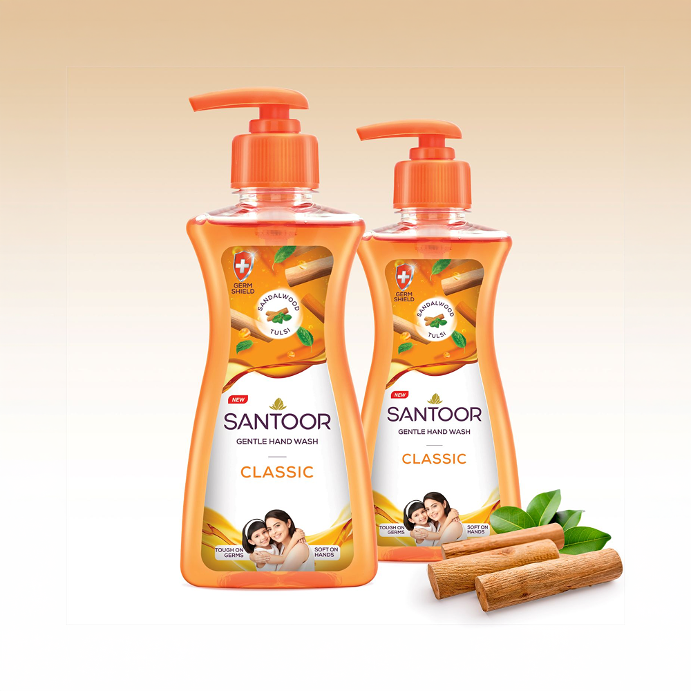 SANTOOR CLASSIC HAND WASH 400ML - Image 2