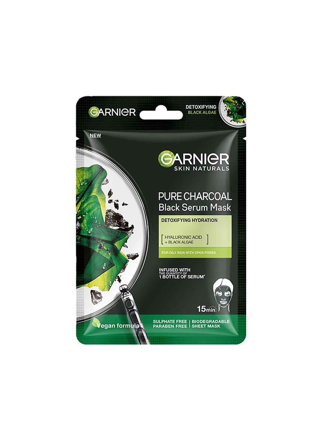 GARNIER PURE CHARCOAL BLACK SERUM MASK 28G