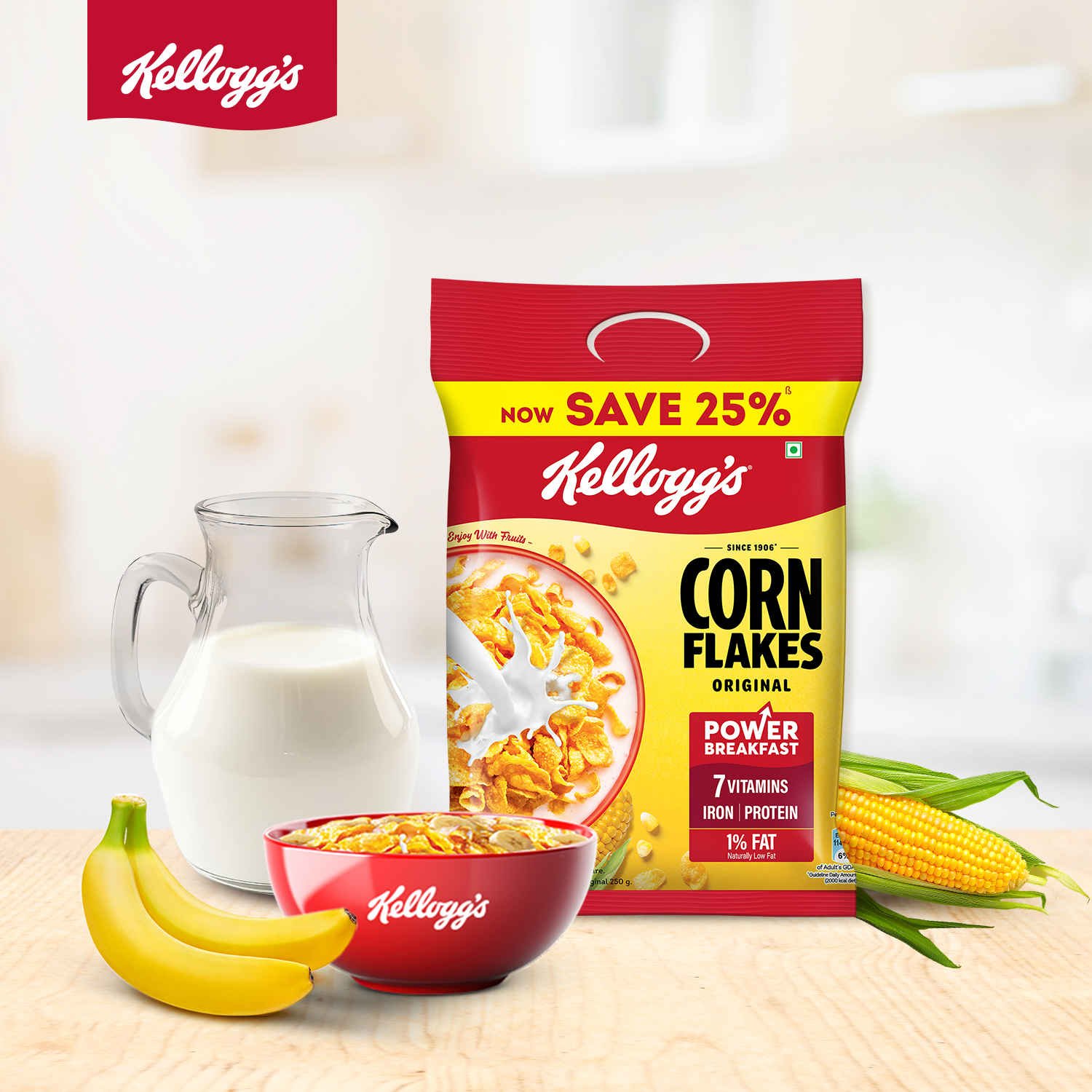 KELLOGGS CORN FLAKES ORIGINAL ZIP PACK 990G