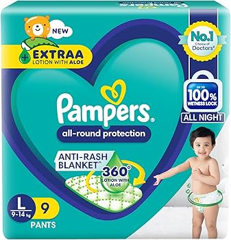 PAMPERS BABY-DRY LARGE 9PAN