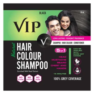 VIP NATURAL HAIR COLOUR SHAMPOO BLACK 20ML