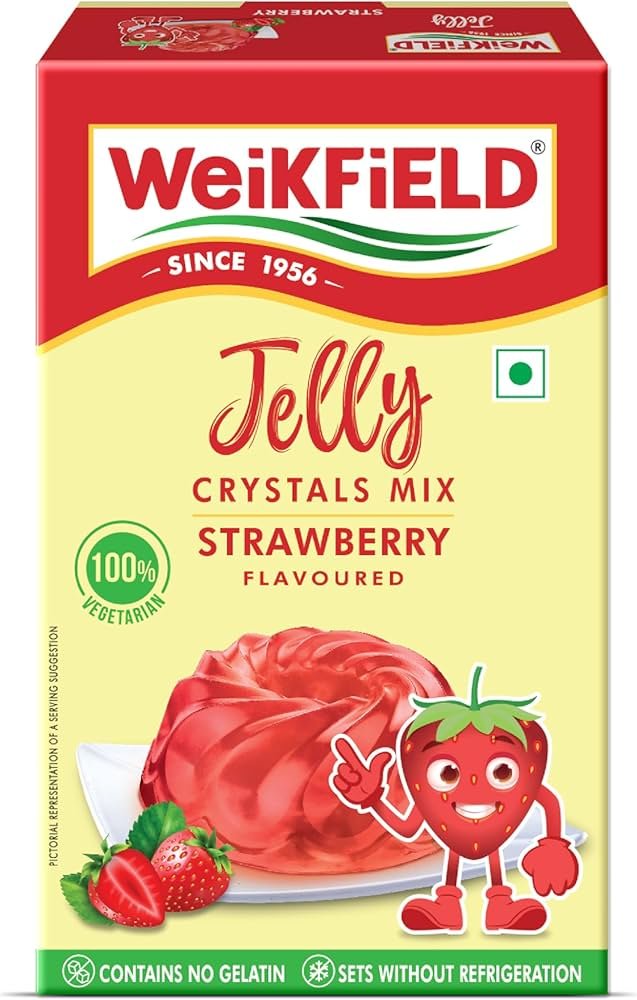 WEIKFIELD JELLY CRYSTALS STRAWBERRY 90GM