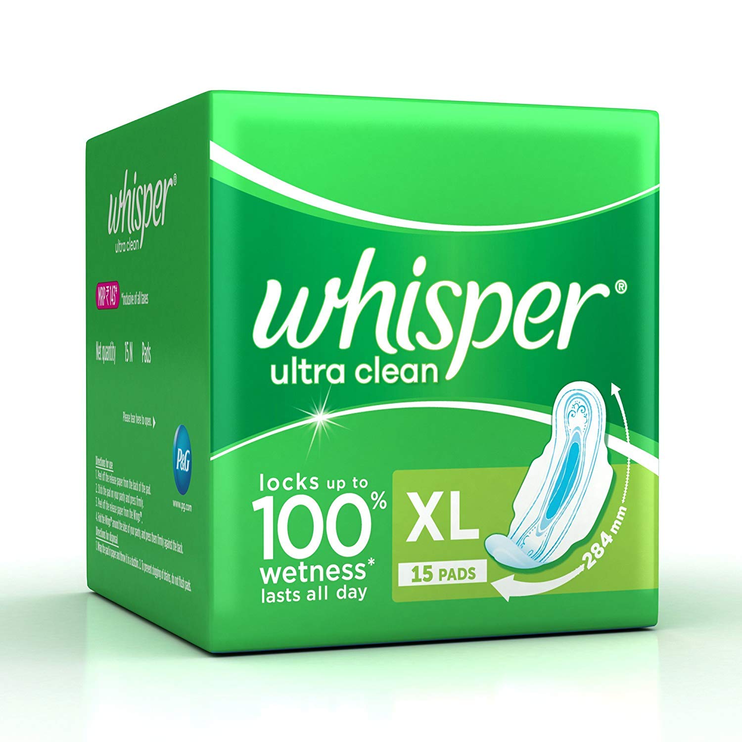 WHISPER ULTRA CLEAN XL 15 PADS