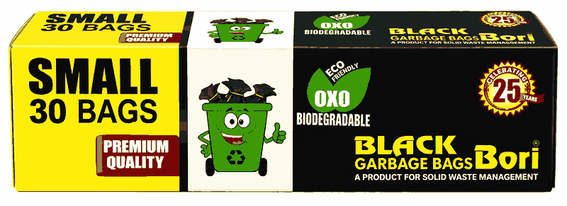 BLACK GARBAGE BAGS SMALL 30BAGS 43*48CM