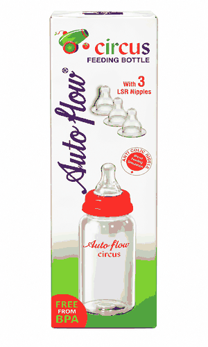 AUTO FLOW 3LSR NIPPLES FEEDING BOTTLE