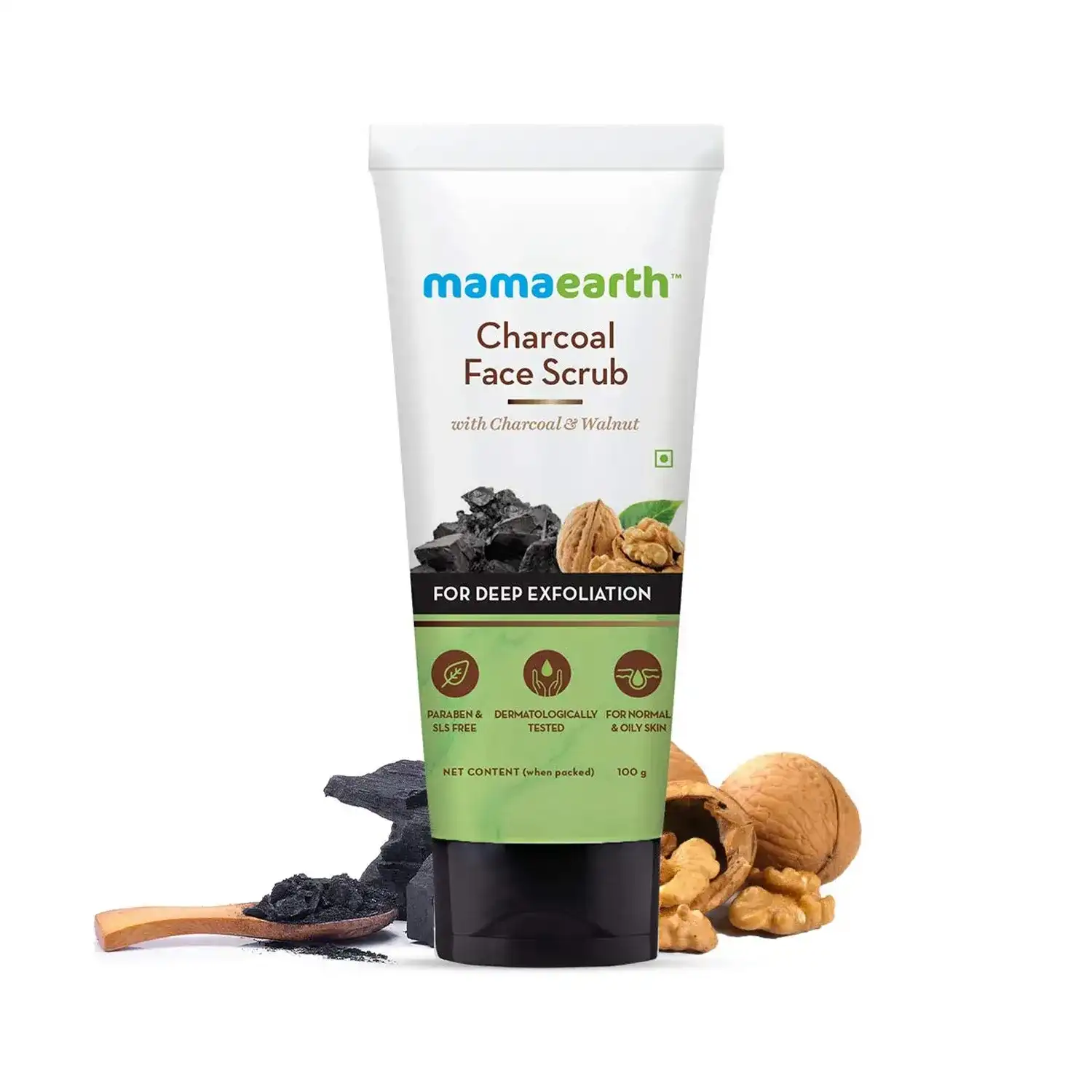 MAMAEARTH CHARCOAL FACE SCRUB 100G