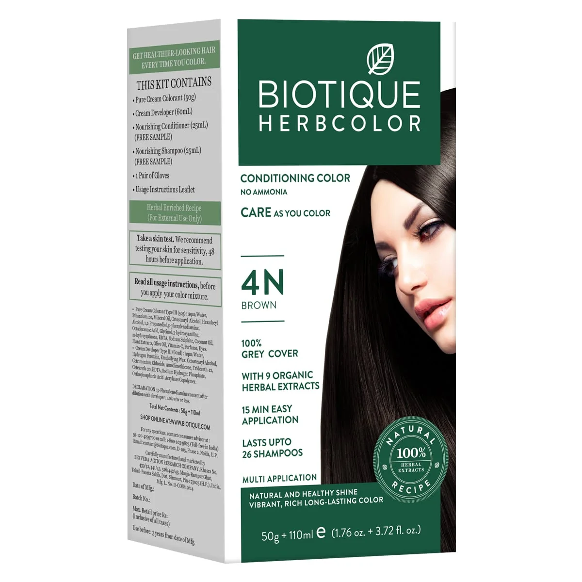 BIOTIQUE HERBCOLOR 4N 50G+110ML