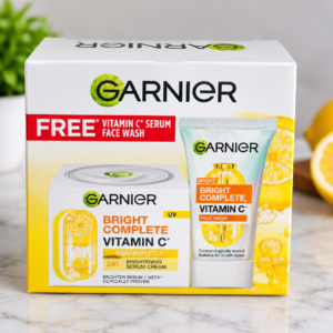 GARNIER BRIGHT COMPLETE VITAMIN C SKIN CREAM & FACE WASH 47G