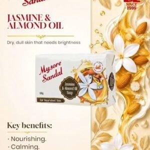 MYSORE SANDAL JASMINE & ALMOND OIL SOAP 400G