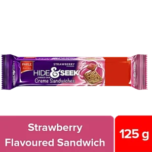 PARLE HIDE & SEEK STRAWBERRY CREME SANDWICHES 125G