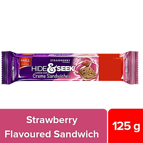 PARLE HIDE & SEEK STRAWBERRY CREME SANDWICHES 125G