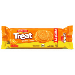 BRITANNIA TREAT ORANGE CREME BISCUITS 59.3G