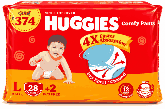 HUGGIES L SIZE 28+2PANTS